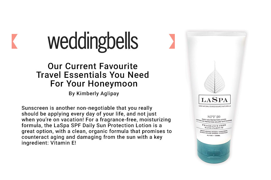 Wedding Bells featuring LASPA SPF20 mineral sunscreen