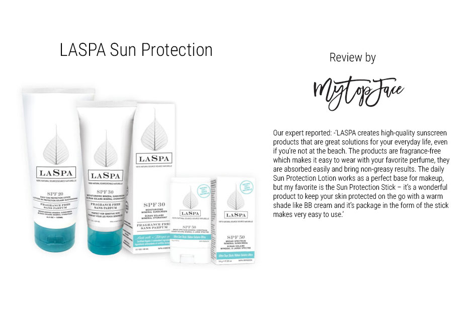 My Top Faces Magazine Featuring LASPA Suncare products